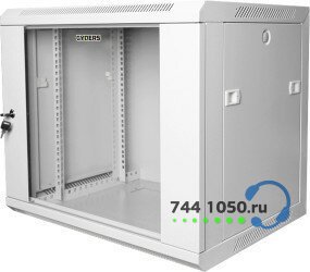 Шкаф настенный 19" 9U 600x350x501 GYDERS GDR-96035G, стеклянная дверь серый